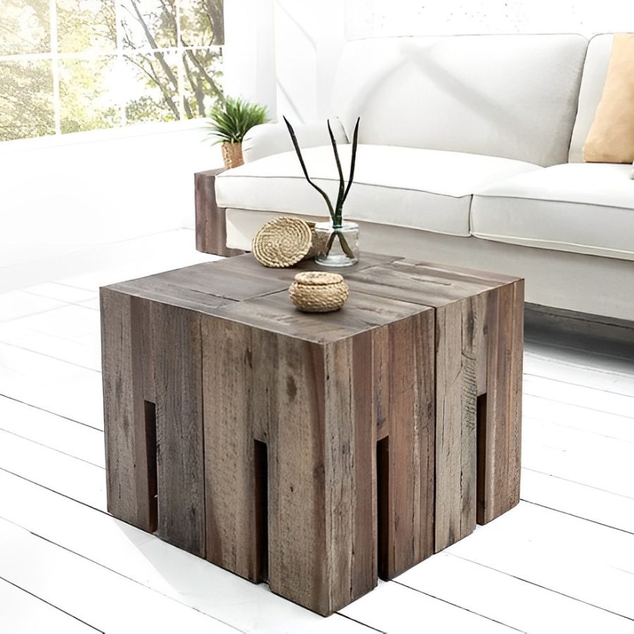 Elegant Side Table CASTLE 30cm Driftwood - NikTan Export