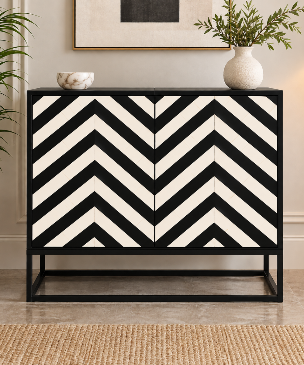 Bone inlay sideboard for living room