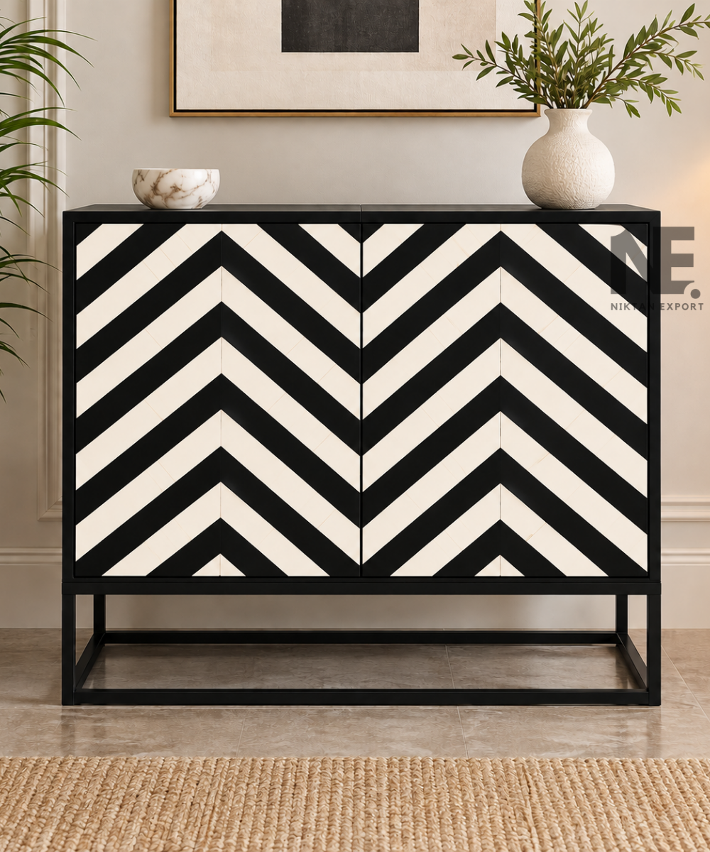 Bone inlay sideboard for living room