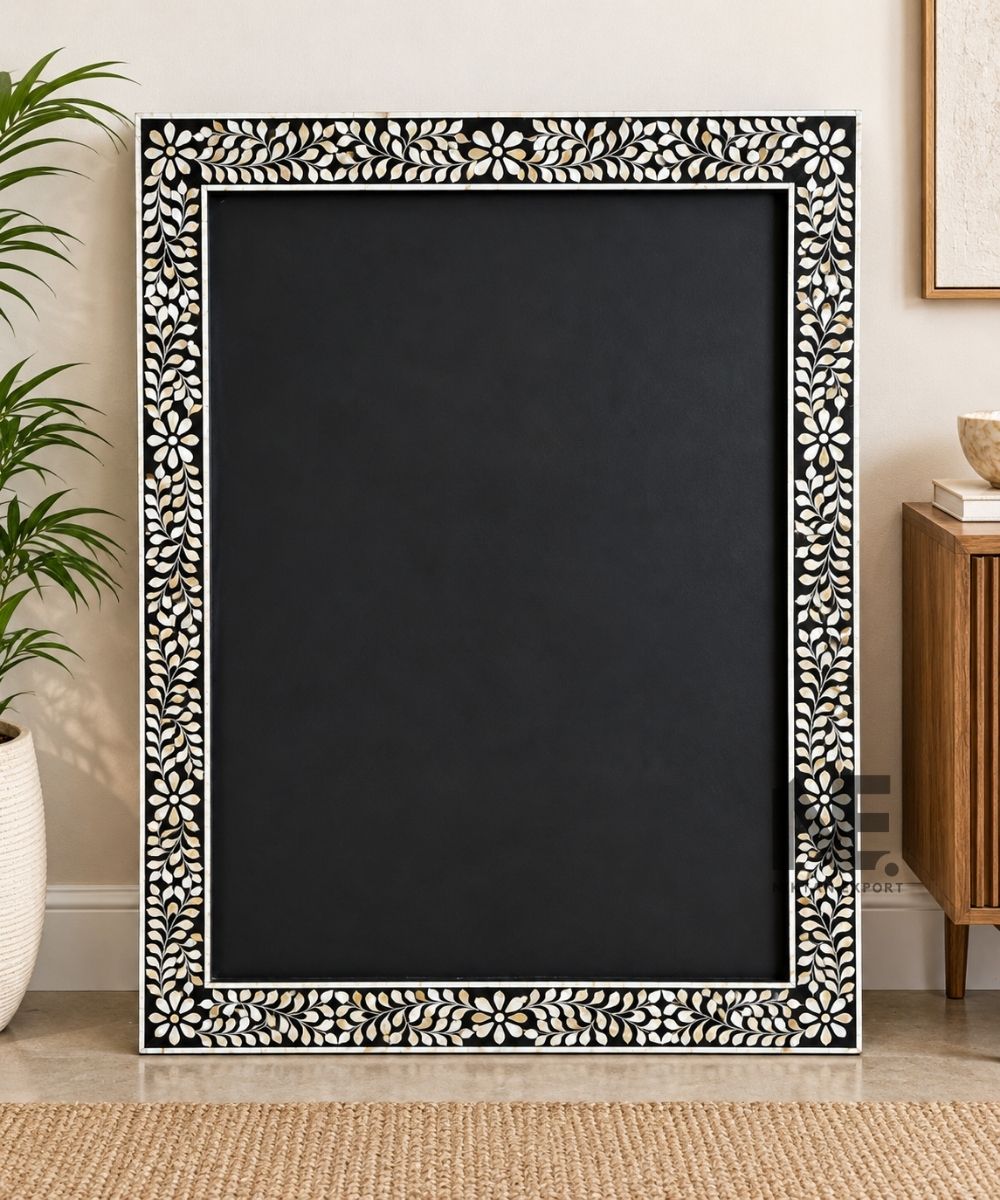 Mother of pearl striped mirror handmade