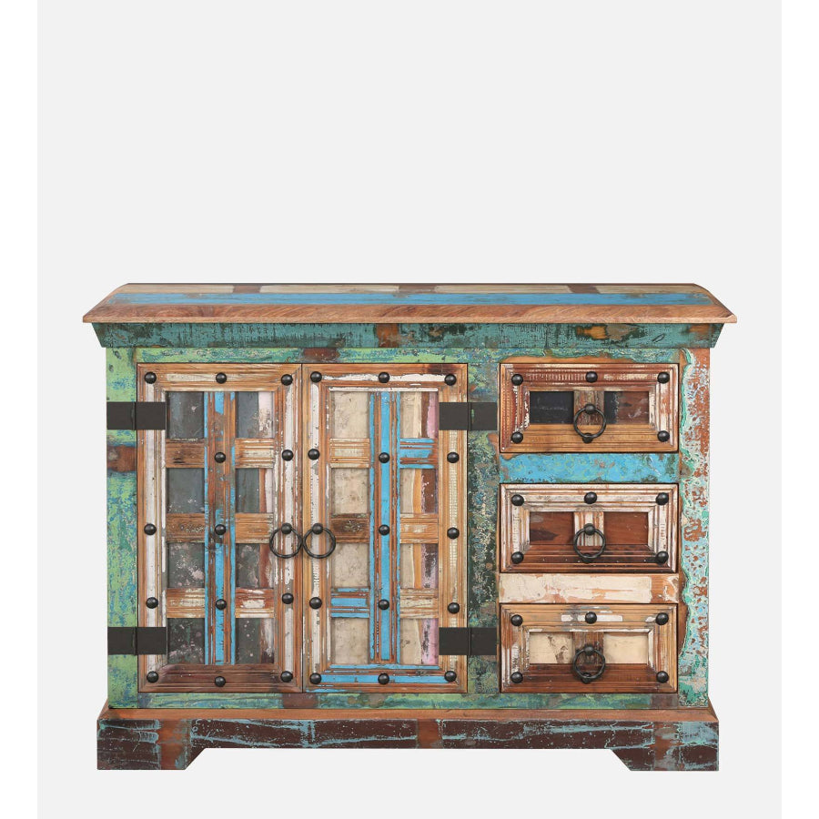 Jhalamand Reclaimed Wood Sideboard In Distress Finish - NikTan Export