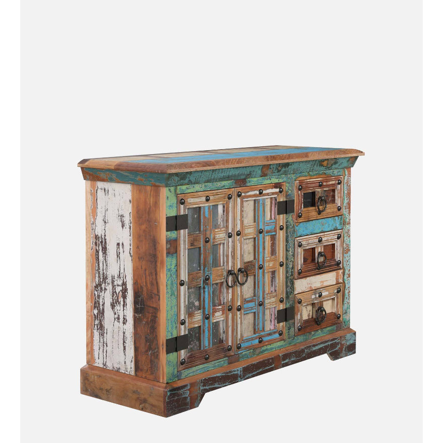 Jhalamand Reclaimed Wood Sideboard In Distress Finish - NikTan Export