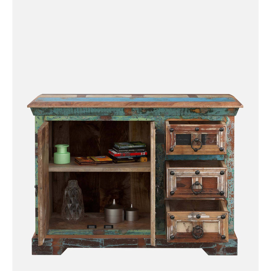 Jhalamand Reclaimed Wood Sideboard In Distress Finish - NikTan Export