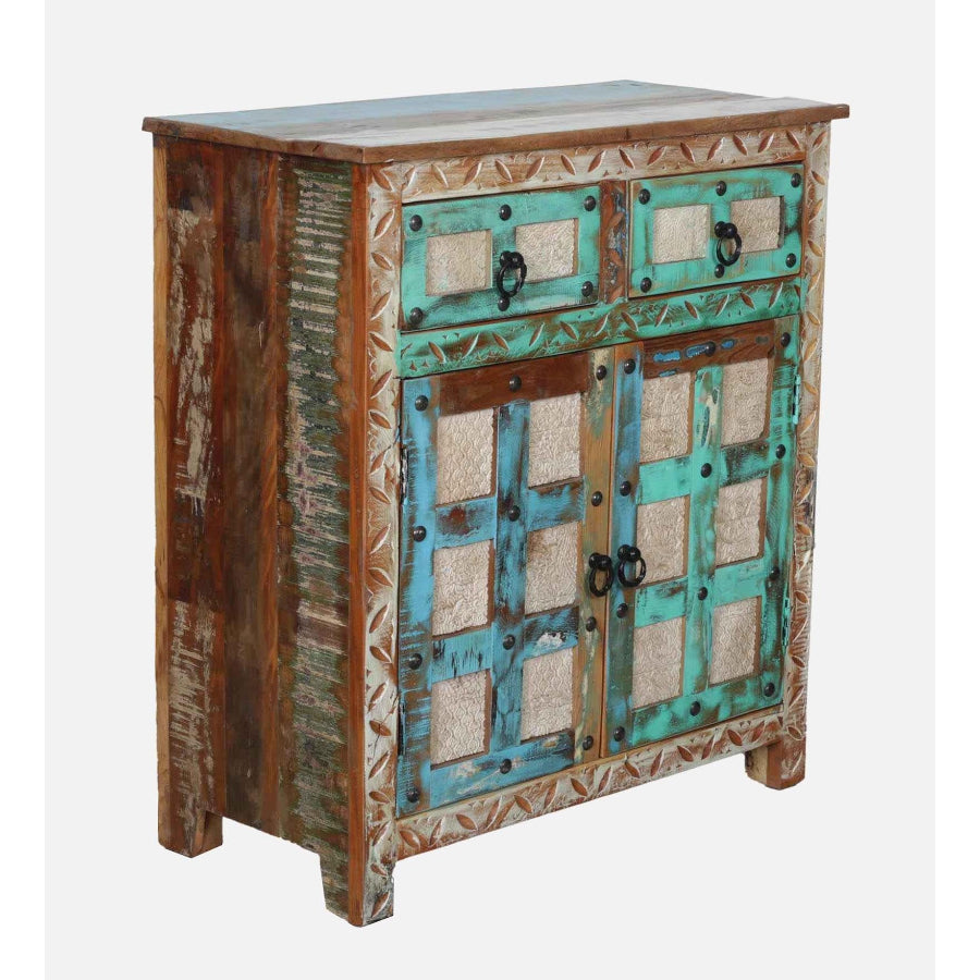 Sangariya Reclaimed Wood Cabinet In Distress Finish