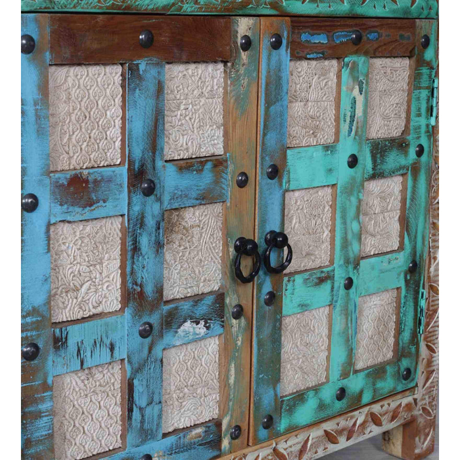 Sangariya Reclaimed Wood Cabinet In Distress Finish