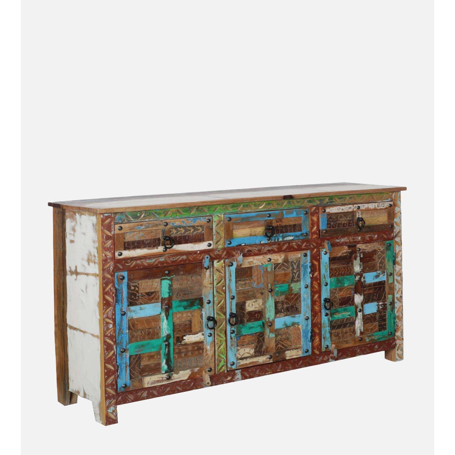 Jhalamand Reclaimed Wood Sideboard In Distress Finish - NikTan Export