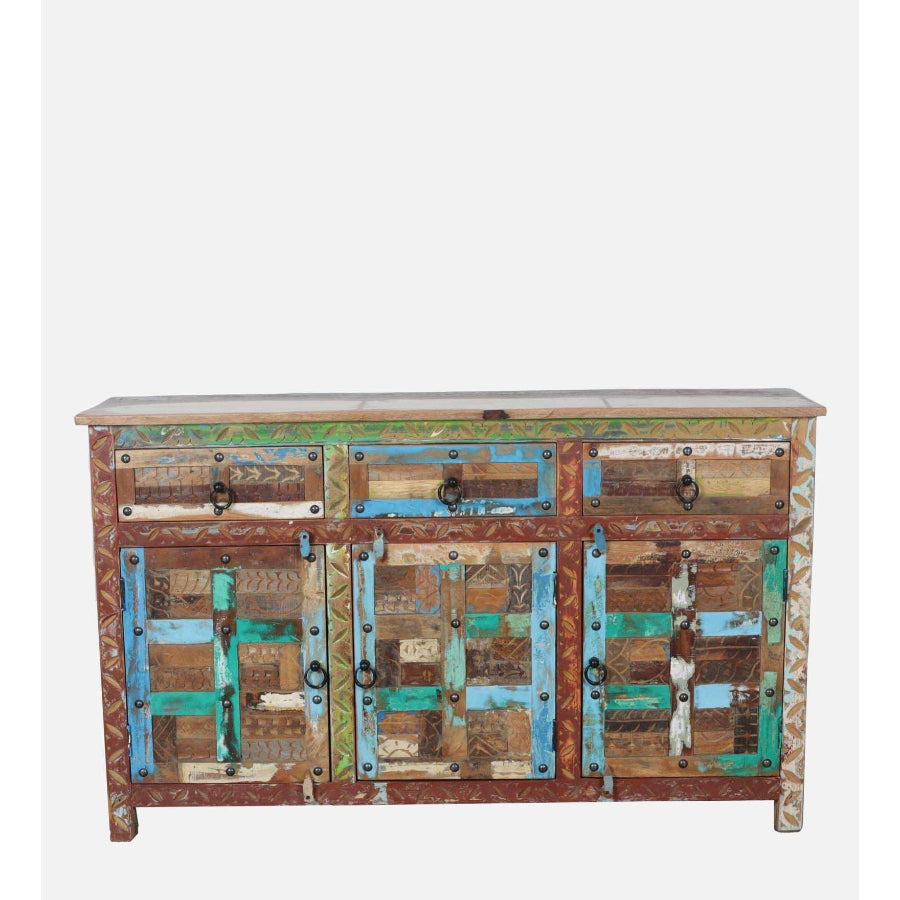 Jhalamand Reclaimed Wood Sideboard In Distress Finish - NikTan Export