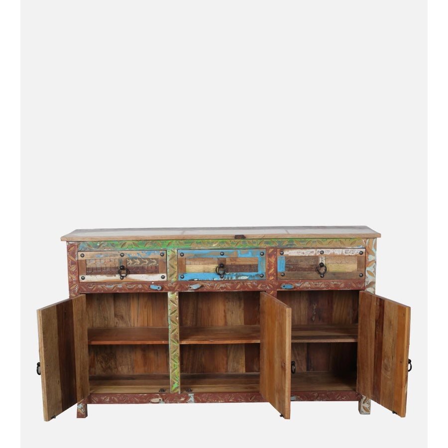 Jhalamand Reclaimed Wood Sideboard In Distress Finish - NikTan Export