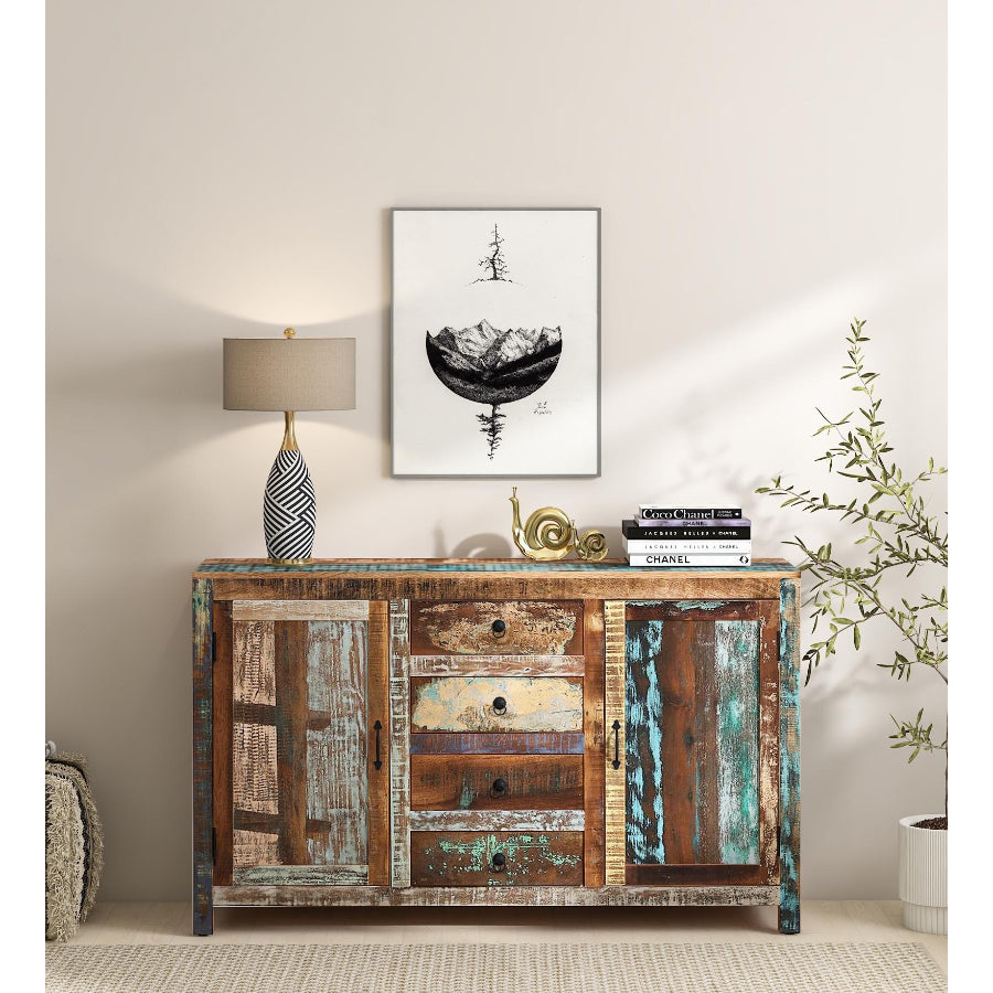 Sangariya Recycle Wood Sideboard In Distress Finish