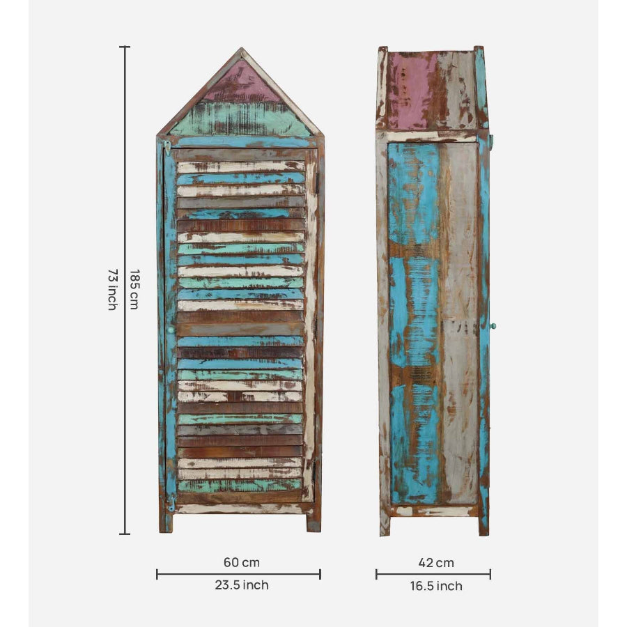 Sangariya Solid Wood Cabinet In Distress Finish