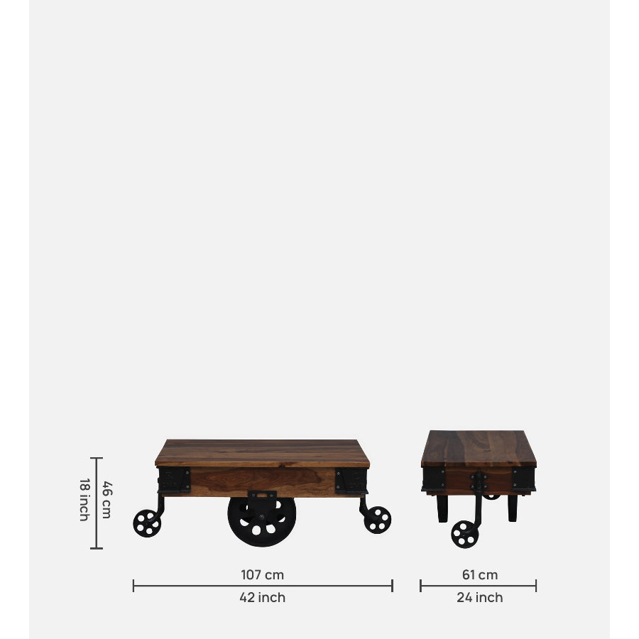 Sangariya Sheesham Wood Coffee Table In Provincial Teak Finish