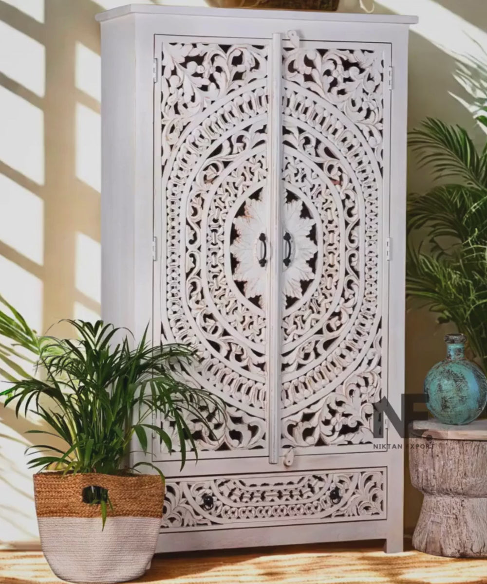 Solid wood 2-door almirah