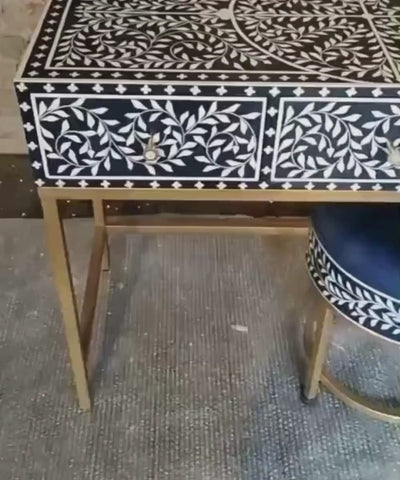Indian handmade bone inlay dressing table