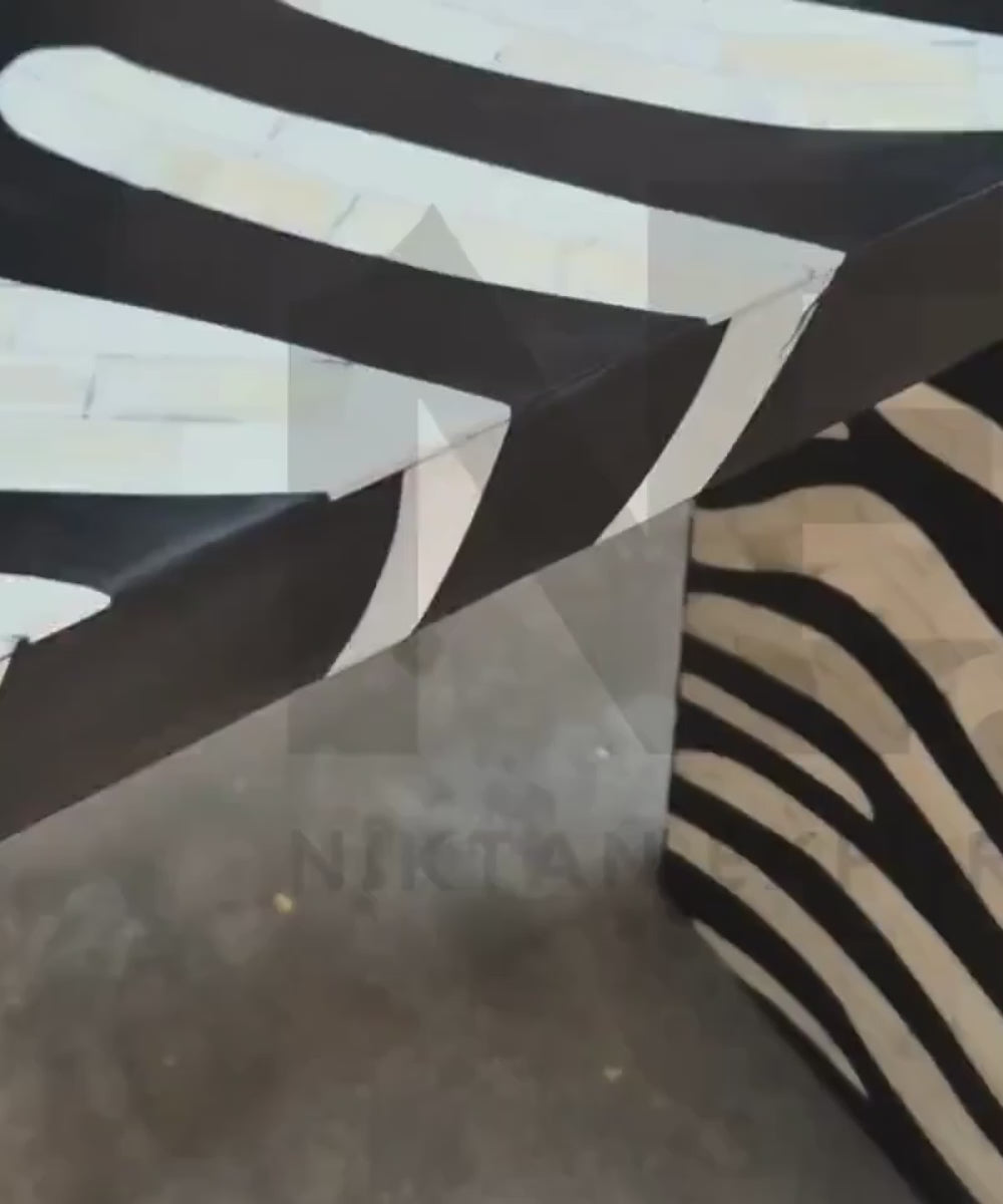 Modern zebra bone inlay furniture for entryway