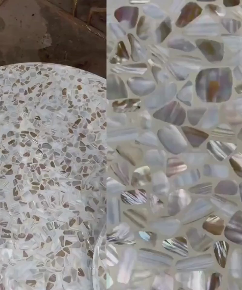 Artisan mother of pearl furniture from India