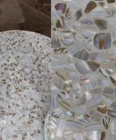 Artisan mother of pearl furniture from India