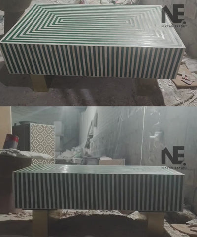 Two size variants of the green inlay table