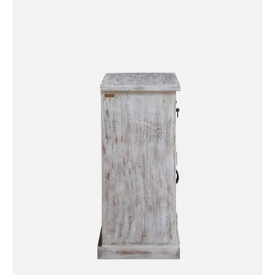 Sangariya Solid Wood Sideboard In White Distressed Finish