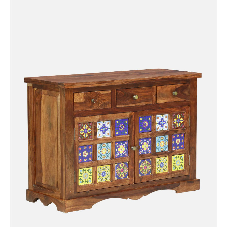 Jodhpur Sheesham Wood Sideboard In Rustic Teak